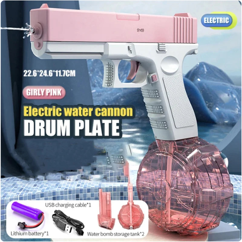 Pistola ad Acqua Elettrica Ricaricabile Automatica ad Alta Pressione per Bambini e Adulti